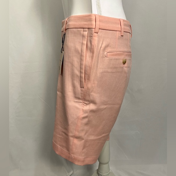 Peter Millar Salmon Pink Linen-Blend Flat Front Men’s Shorts - Picture 5 of 8